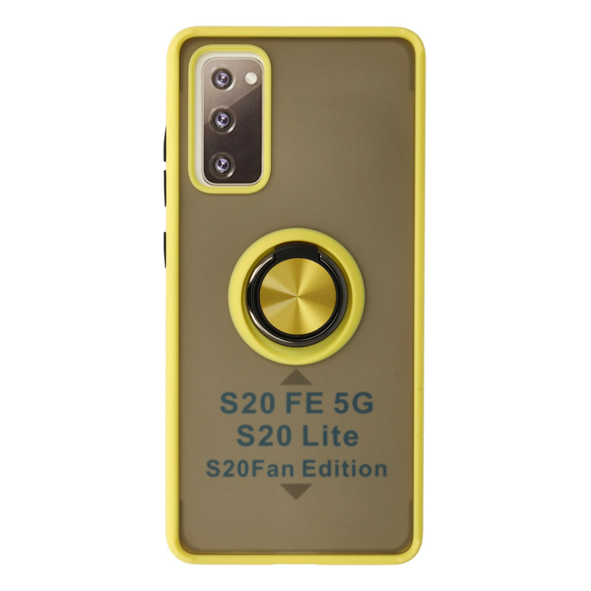 Galaxy S20 FE Kılıf Montreal Yüzüklü Silikon Kapak - Sarı