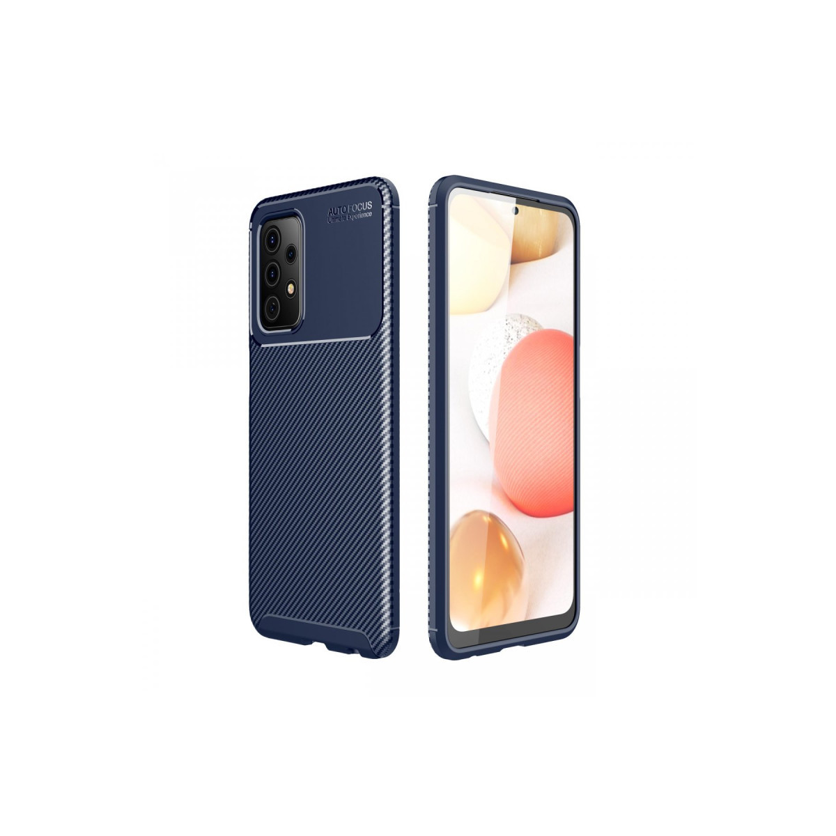 Galaxy A72 Kılıf Auto Focus Karbon Kapak - Lacivert