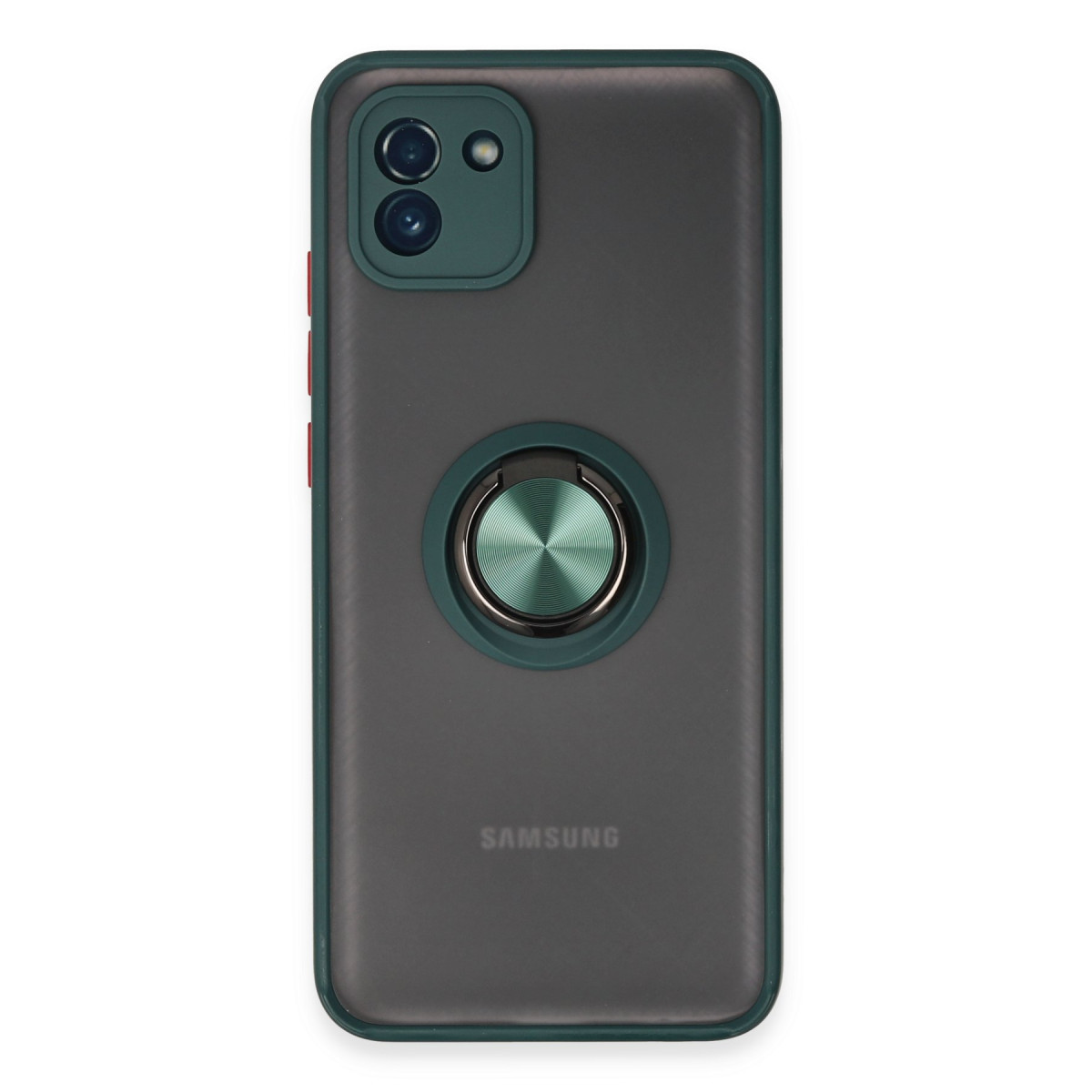 Galaxy A03 Kılıf Montreal Yüzüklü Silikon Kapak - Yeşil