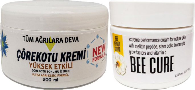 Çörek Otu Kremi Xl Box Büyük Boy White Box 200 ml + Bee Cure Krem 150 ml / Diz Dirsek Iskelet Sırt Bel Kas Agrilarina Masaj Seti