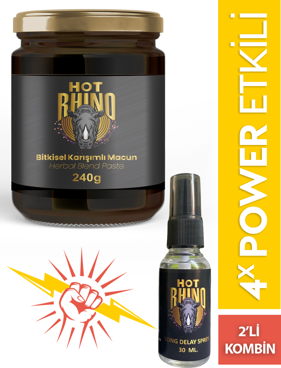 Hot Rhino Ballı Atom 240GR ve 1 Adet Gec Sprey