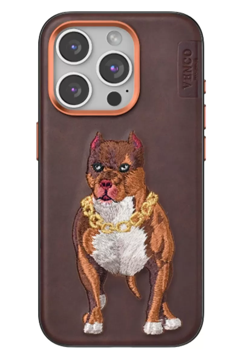 iPhone 14 Pro Max Perma Desenli Kapak - Kahverengi