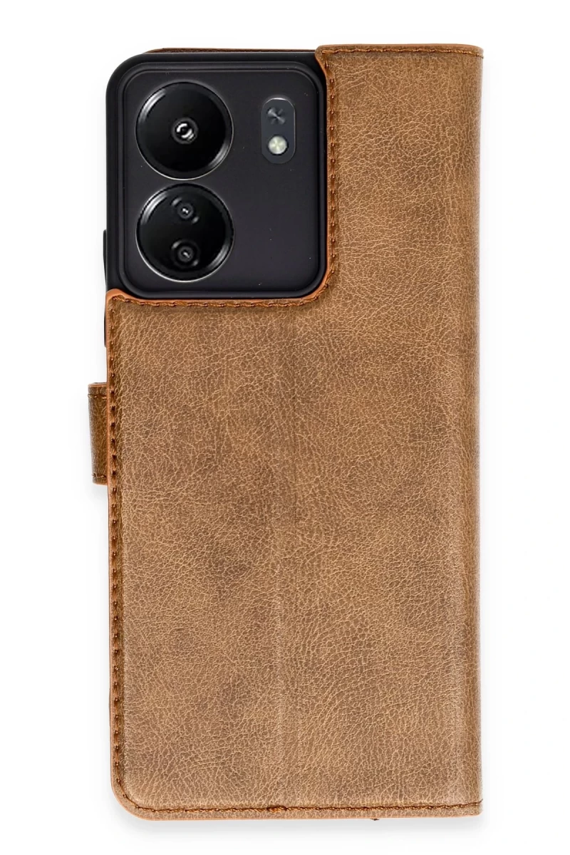 Xiaomi Redmi 13C Uyumlu Kılıf Trend S Plus Kapaklı Kılıf - Taba