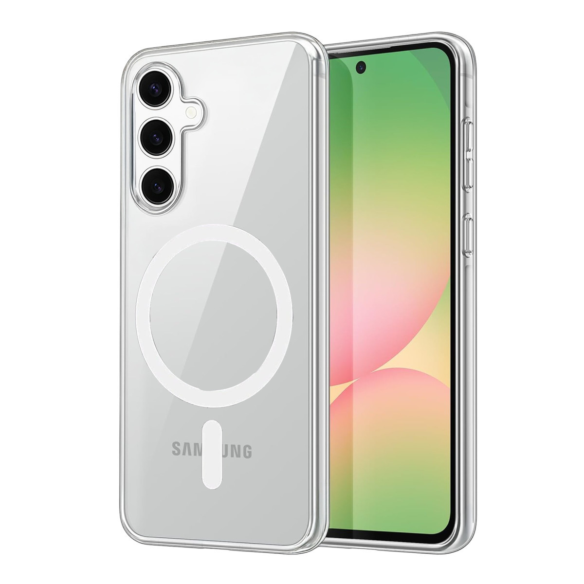 Galaxy A55 5G Combo Sert Şeffaf Magsafe Kapak - Şeffaf