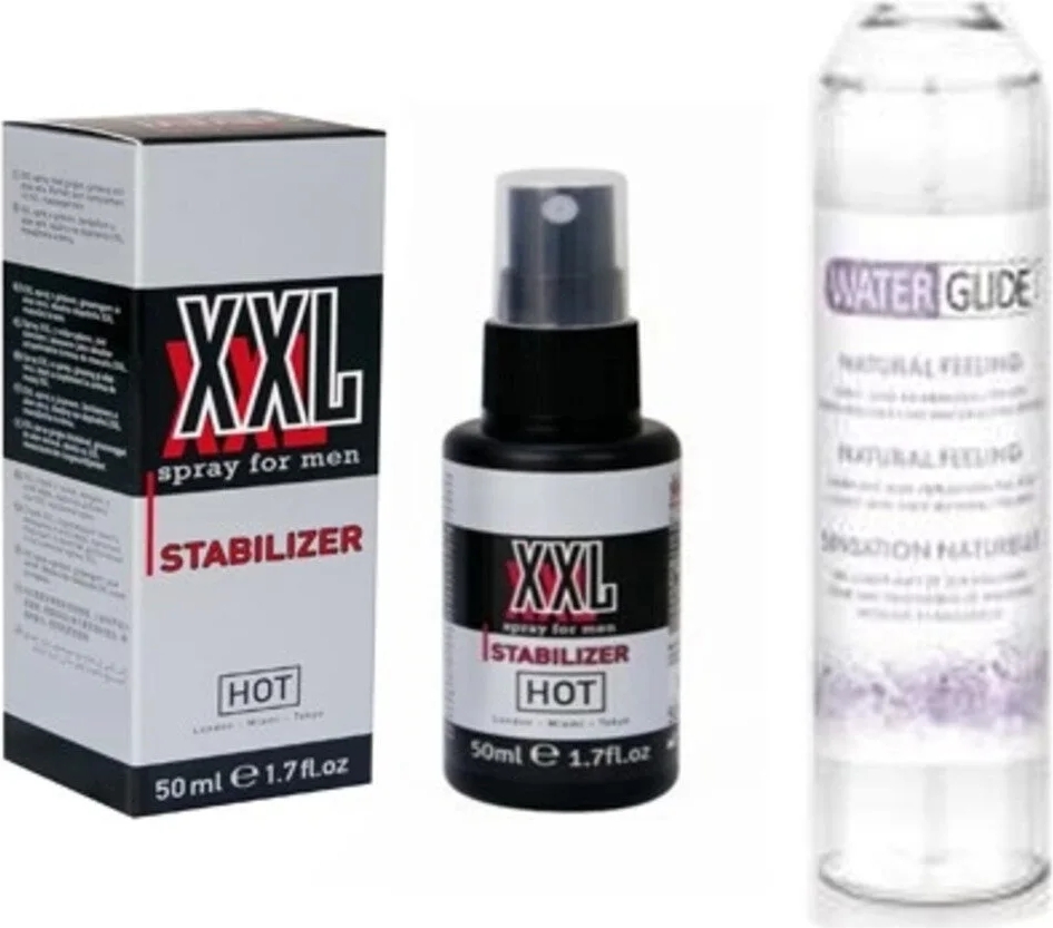 Hot Xxl Peak Power For Men Sprey 50 ml Waterglide Natural Lubricant 400ML