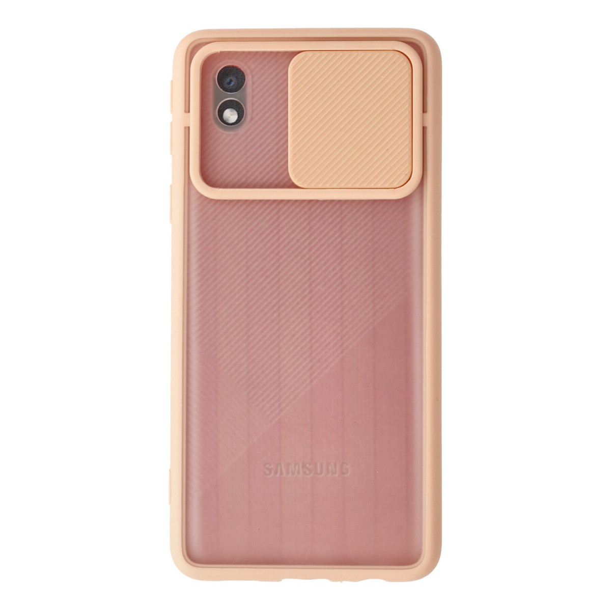 Galaxy A01 Core Kılıf Palm Buzlu Kamera Sürgülü Silikon - Pembe