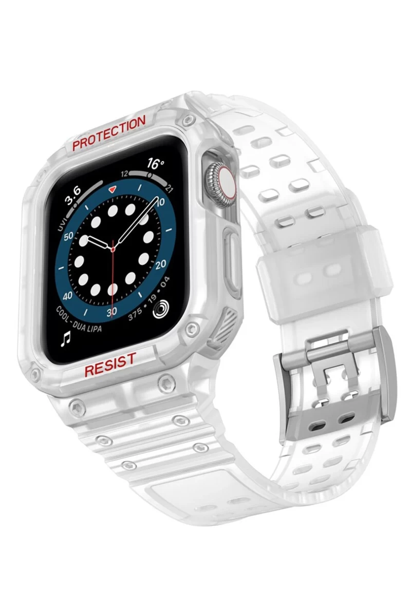 Apple Watch 42mm Uyumlu KR401 Silikon Kordon - Şeffaf
