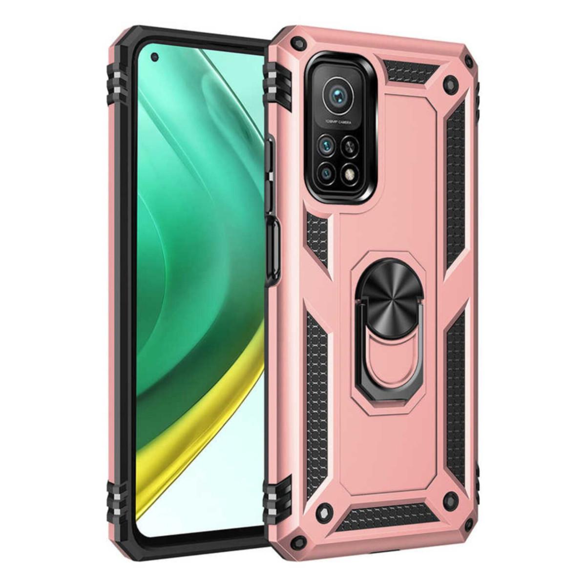 Mi 10T Pro Kılıf Sofya Yüzüklü Silikon Kapak - Rose