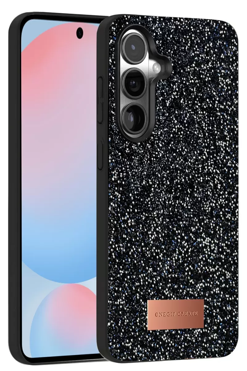 Galaxy S24 Bright Simli Kapak - Siyah