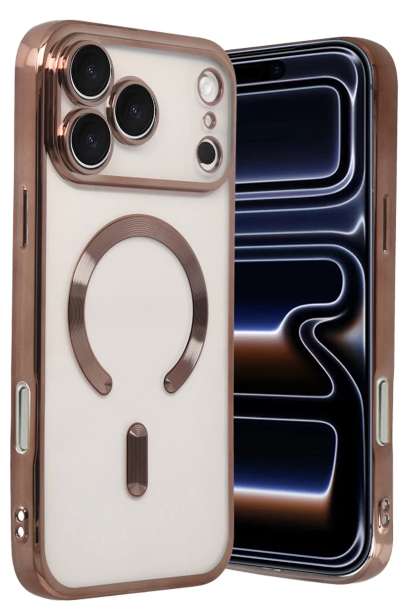Apple iPhone 17 Pro Max Uyumlu Kross Magneticsafe Kapak - Çöl Titanyum