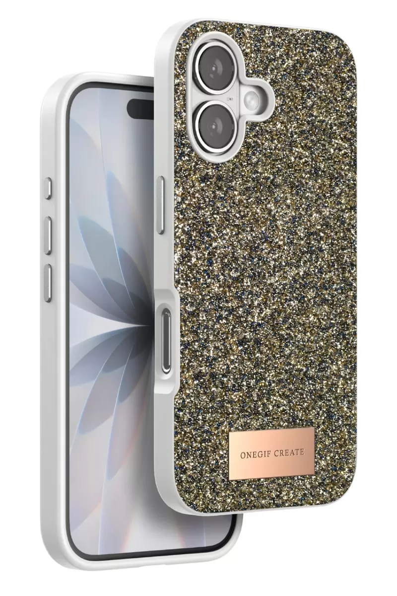 iPhone 17 Bright Simli Kapak - Çöl Titanyum