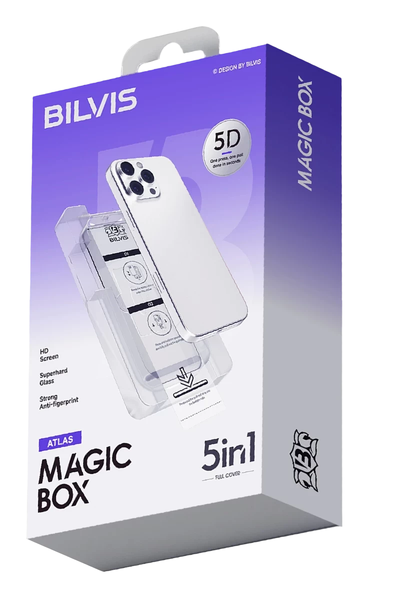 Apple iPhone 13 Pro Max Uyumlu Bilvis 5in1 3D Magic Cam Ekran Koruyucu - Siyah
