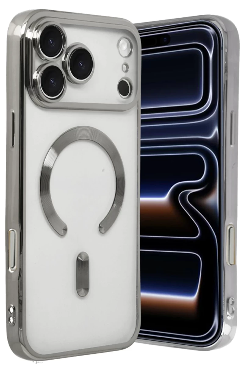 Apple iPhone 17 Pro Max Uyumlu Kross Magneticsafe Kapak - Gümüş