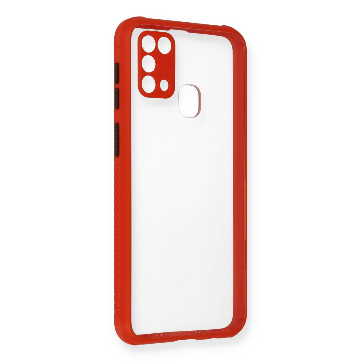 Galaxy M31 Kılıf Miami Şeffaf Silikon - Kırmızı