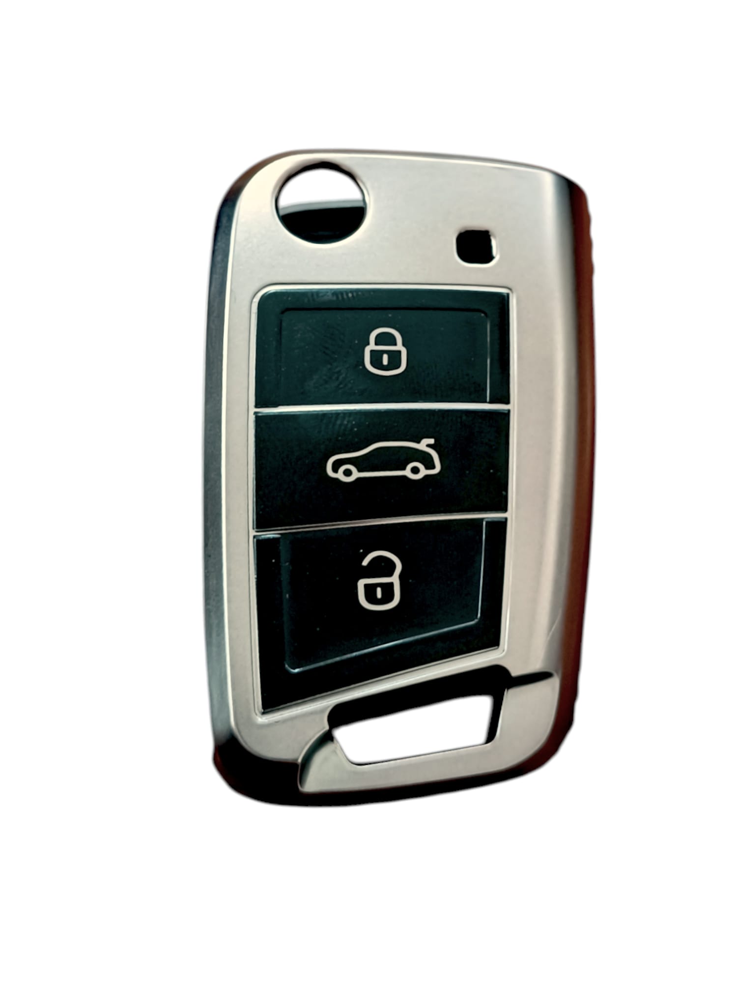 volkswagen Polo 2018 Sustalı Anahtar Uyumlu Silikon Oto Anahtar Kumanda Kabı Kılıf Füme