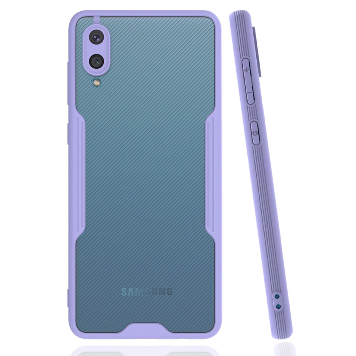 Galaxy A02 Kılıf Platin Silikon - Lila