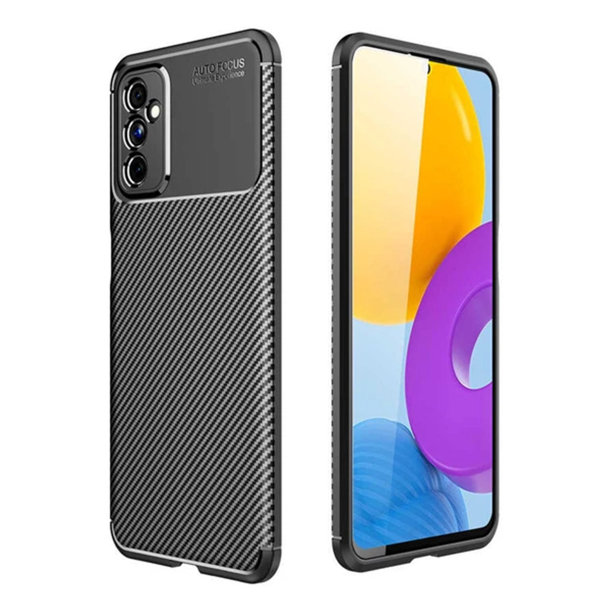 Galaxy M52 5G Kılıf Auto Focus Karbon Kapak - Siyah