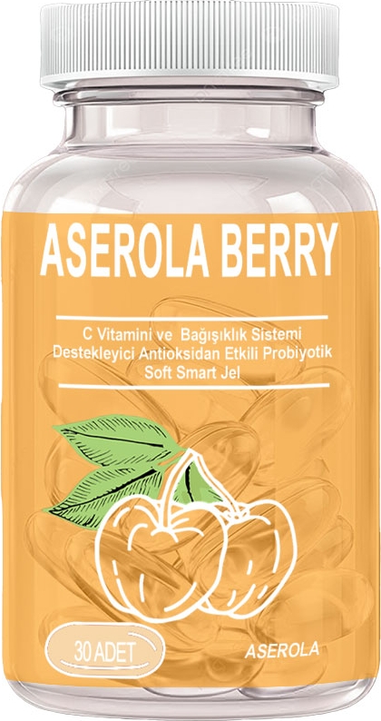 Aserola Berry 1 Kutu Aserola Ekstratlı C Vitaminli Antioksidanlı Probiyotik 30LU Soft Jel Kapsüller