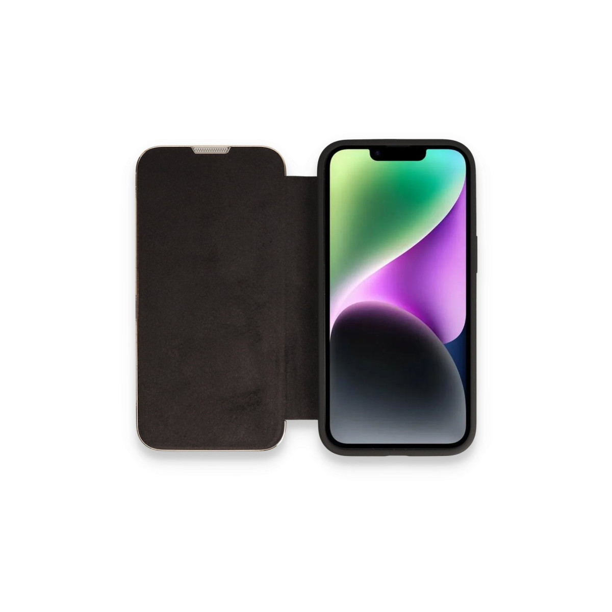 iPhone 13 Pro Max Kılıf Dolpin Kapaklı - Siyah
