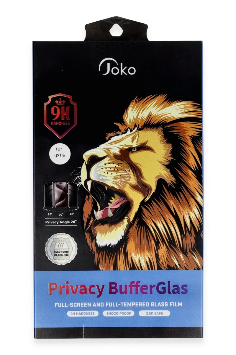 Joko Apple iPhone 15 Pro Uyumlu Buffer Hayalet Cam Ekran Koruyucu - Siyah