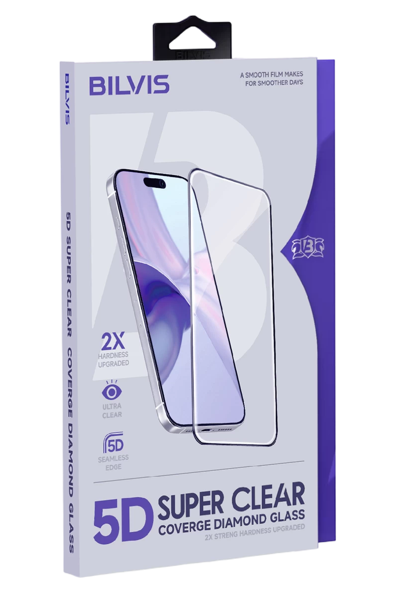 Apple iPhone 15 Pro Max Uyumlu Bilvis 5D Super Clear Diamond Cam Ekran Koruyucu