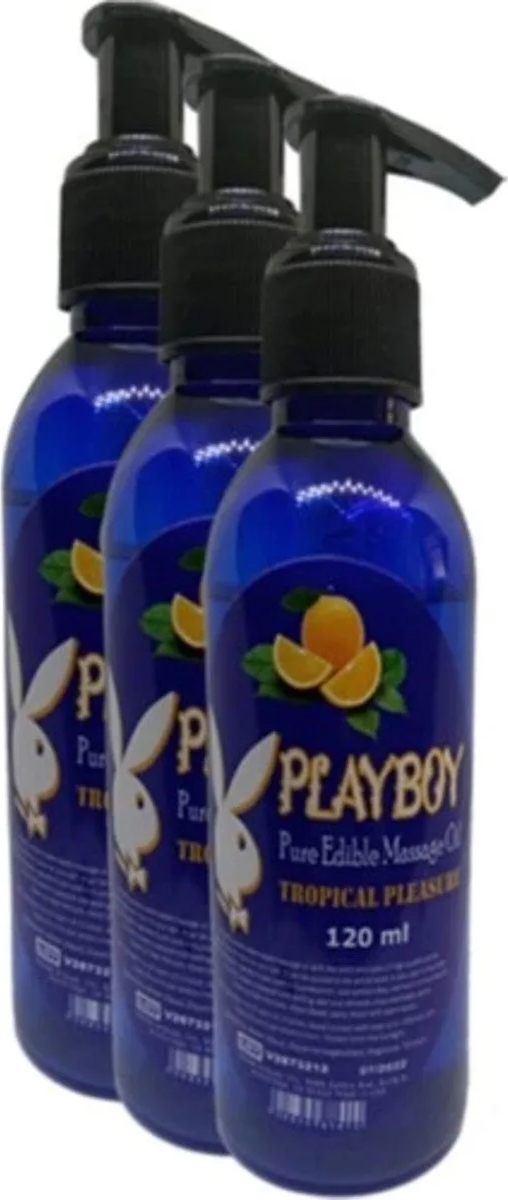 Süper Playboy Pure Edible Massage Oil 120ML Portakal Aromalı Masaj Yağı 3 Adet
