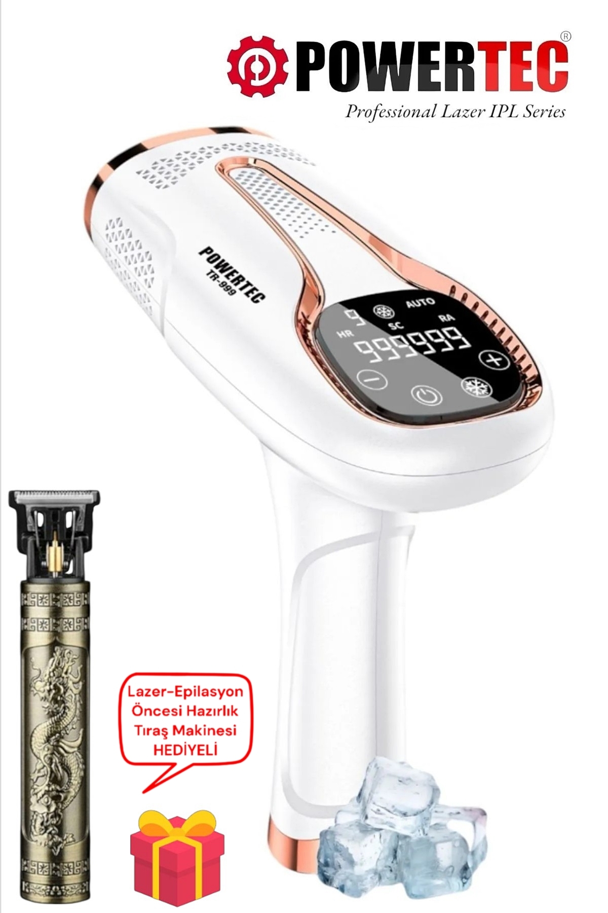 TR-999 Ipl Buz Lazer Epilasyon 999.999 Atım Otomatik/Manuel Mod 9 Seviye