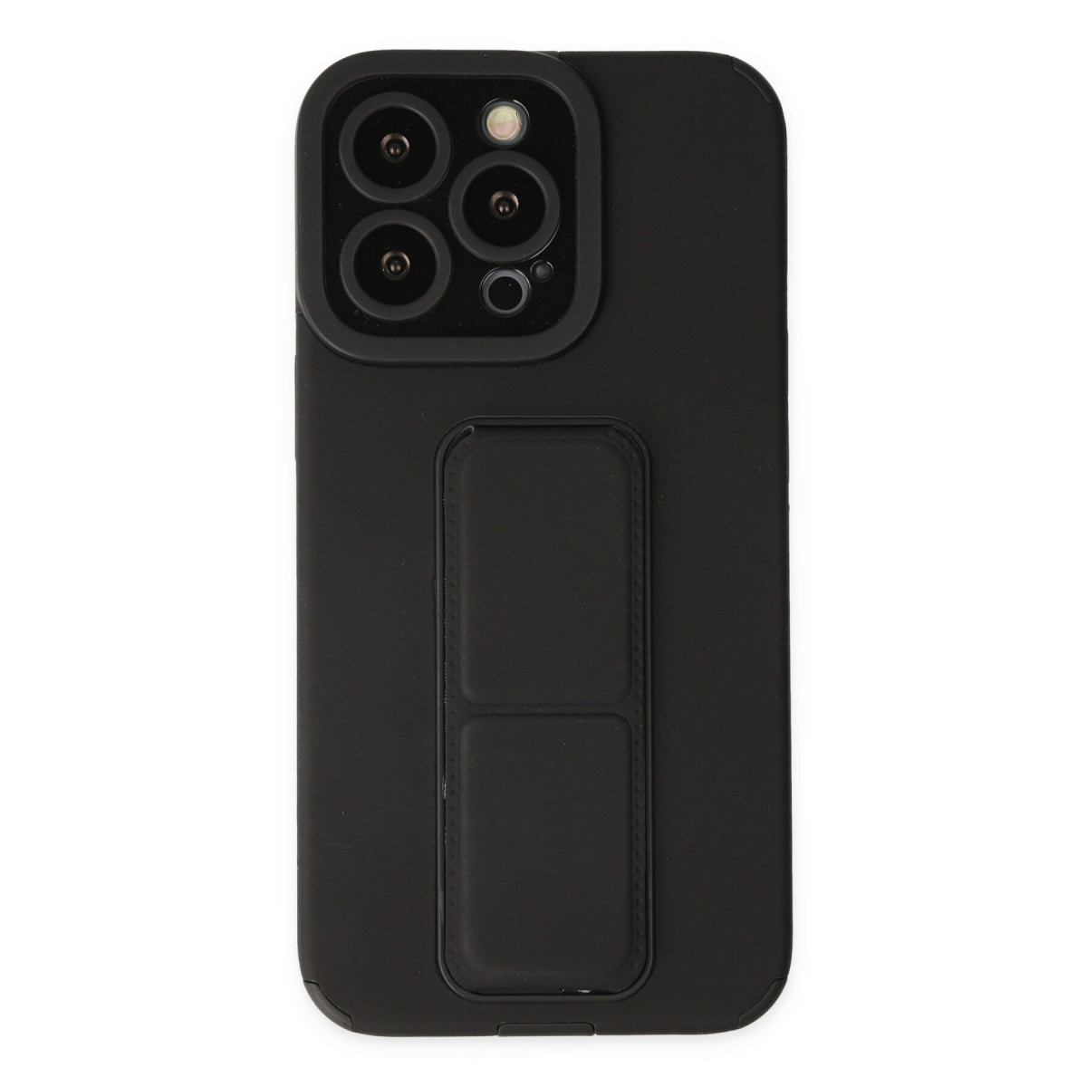 iPhone 13 Pro Kılıf Mega Standlı Silikon - Siyah