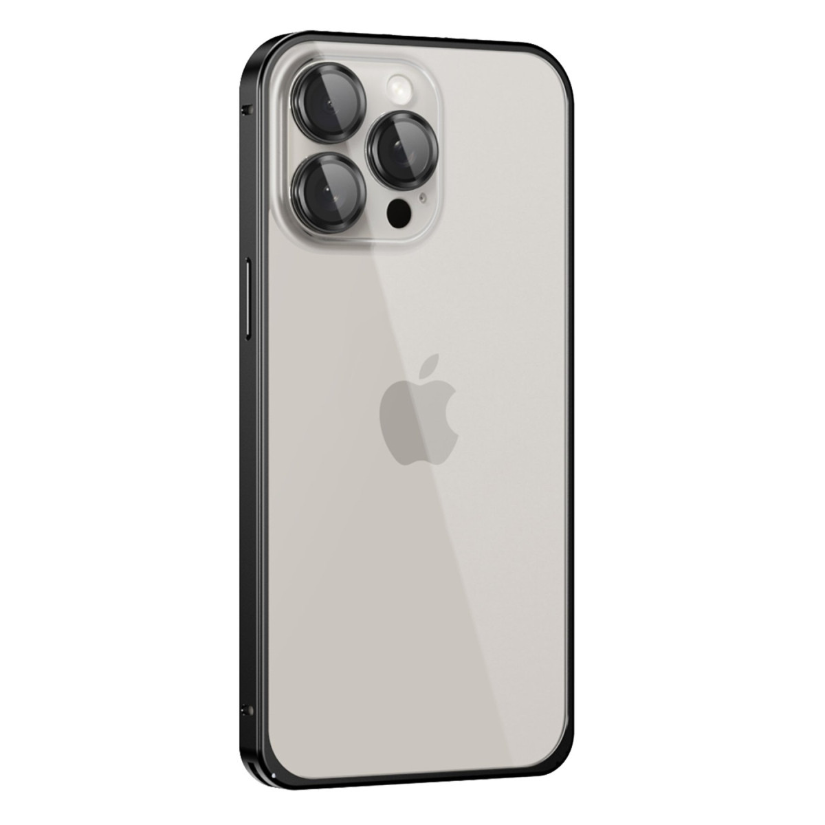 iPhone 15 Pro Metal Bumper Mat Kapak - Siyah