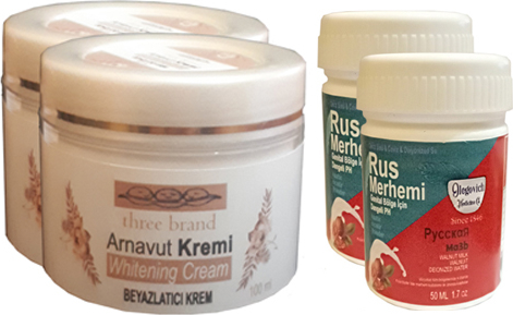 Three Brand Vücut Kremi 100 ml Arnavut Kremi 2 Adet + Rus Merhemi 50 ml 2 Adet