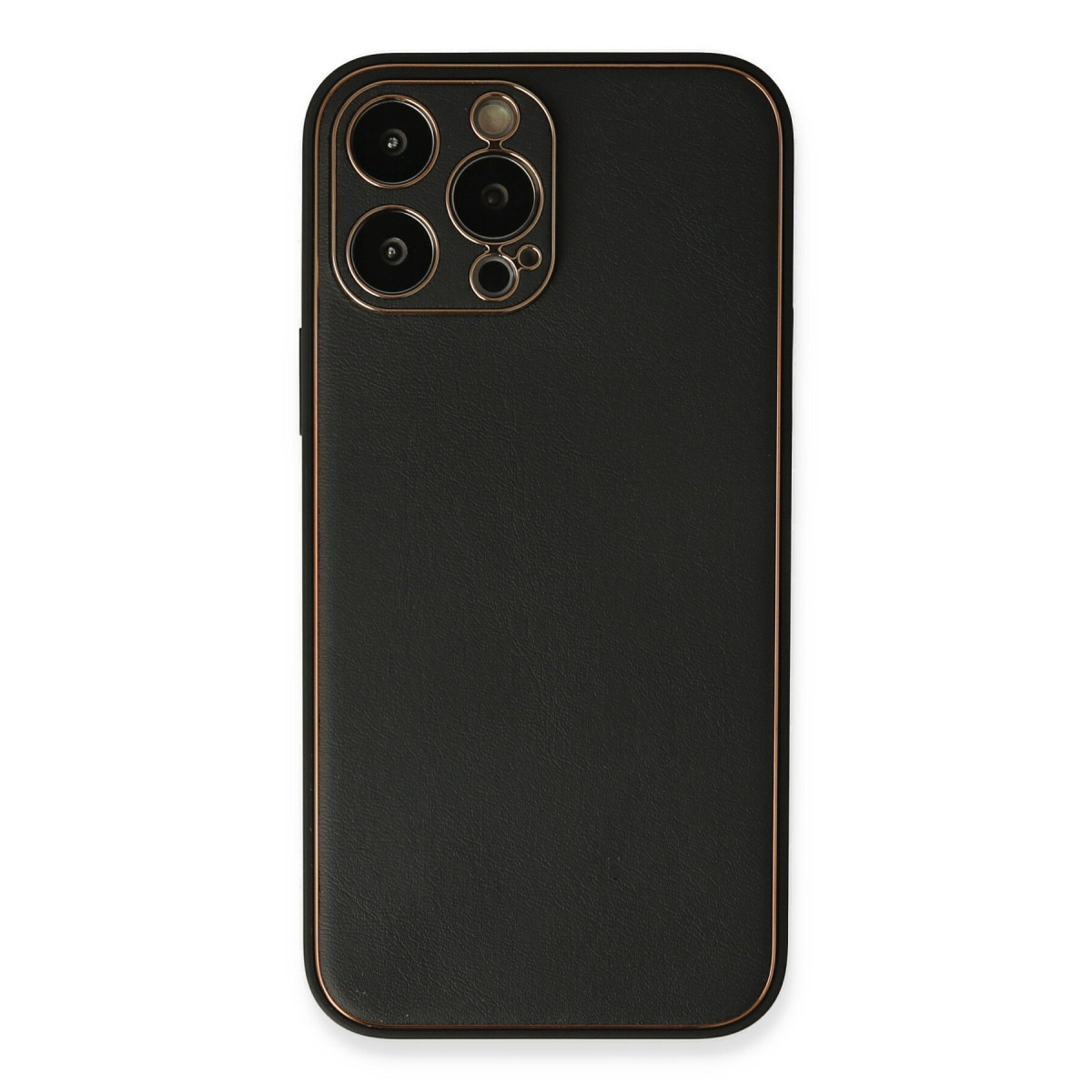iPhone 13 Pro Max Kılıf Coco Deri Silikon Kapak - Siyah