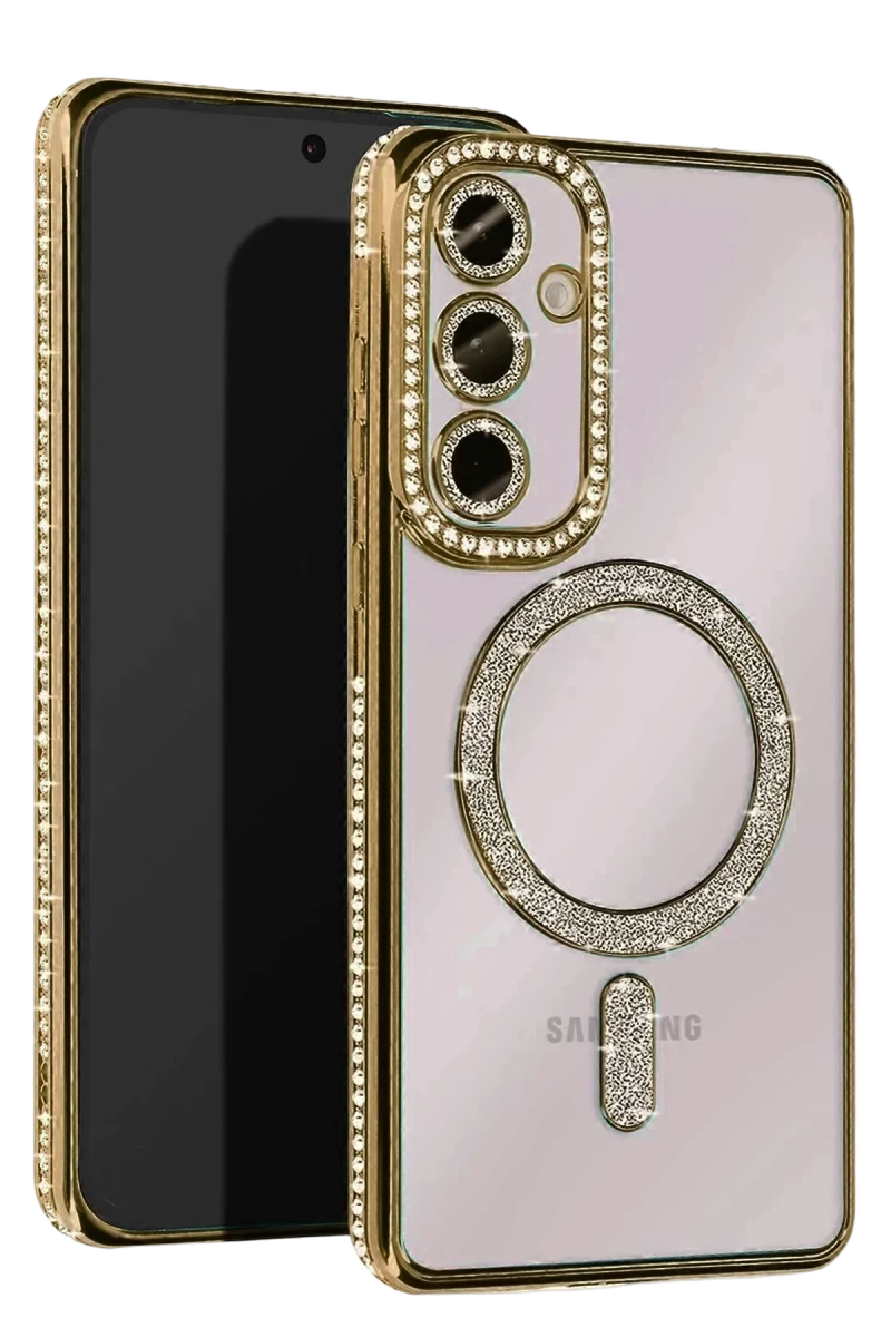 Samsung Galaxy A16 5G Uyumlu Joke Simli Magneticsafe Kılıf - Gold