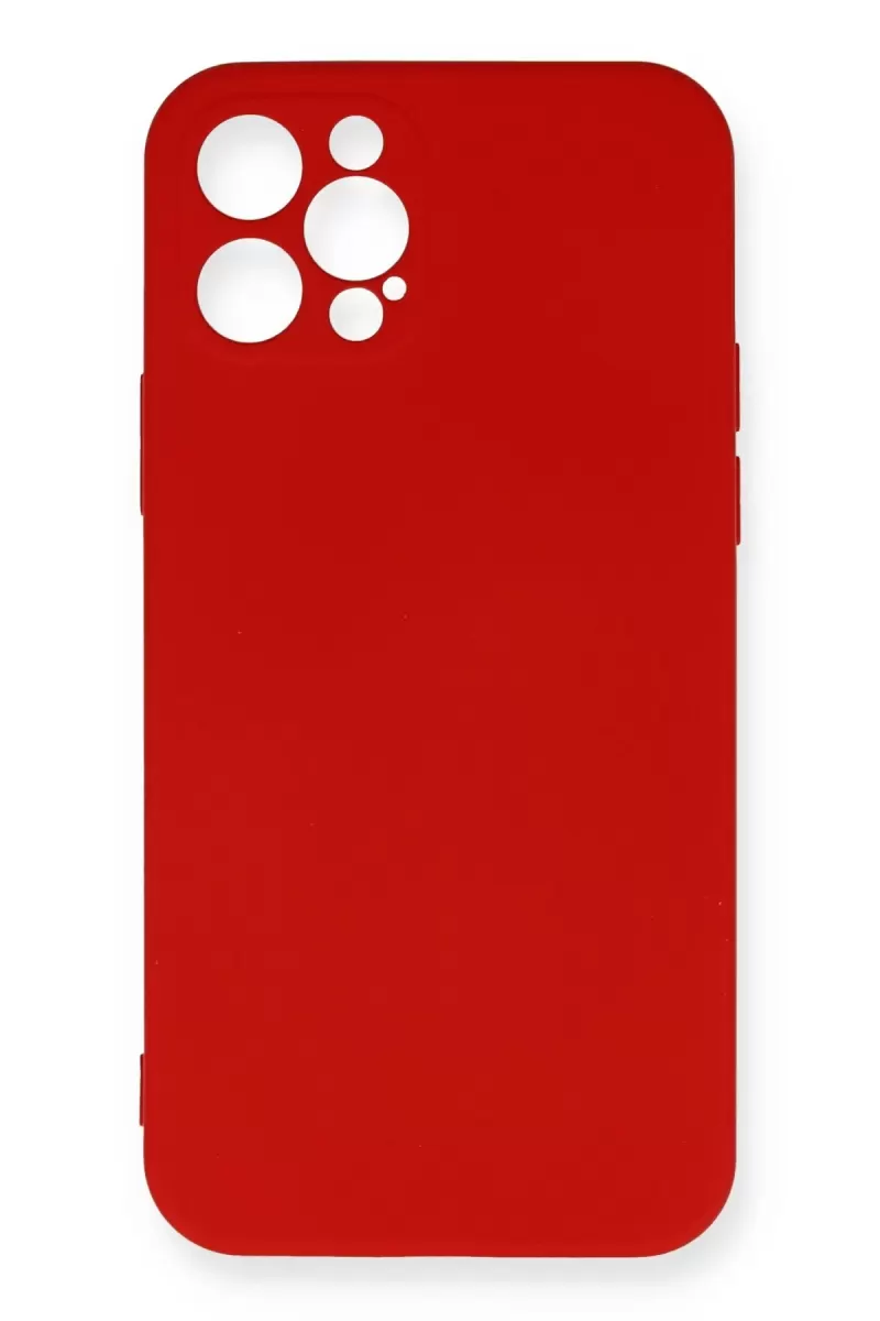 iPhone 12 Pro Max Kılıf Nano içi Kadife Silikon - Kırmızı