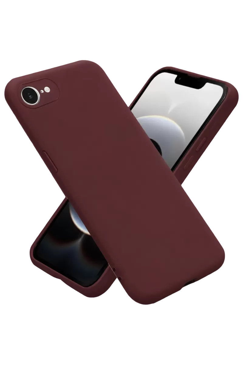 iPhone 16E Kılıf First Silikon - Bordo