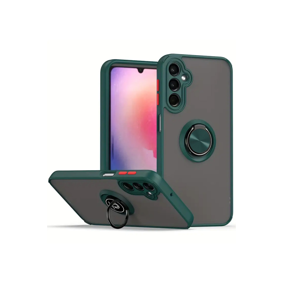 Galaxy A16 5G Kılıf Montreal Yüzüklü Silikon Kapak - Yeşil