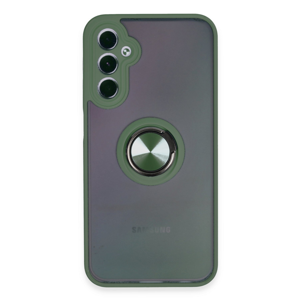 Galaxy A24 4G Kılıf Montreal Yüzüklü Silikon Kapak - Yeşil