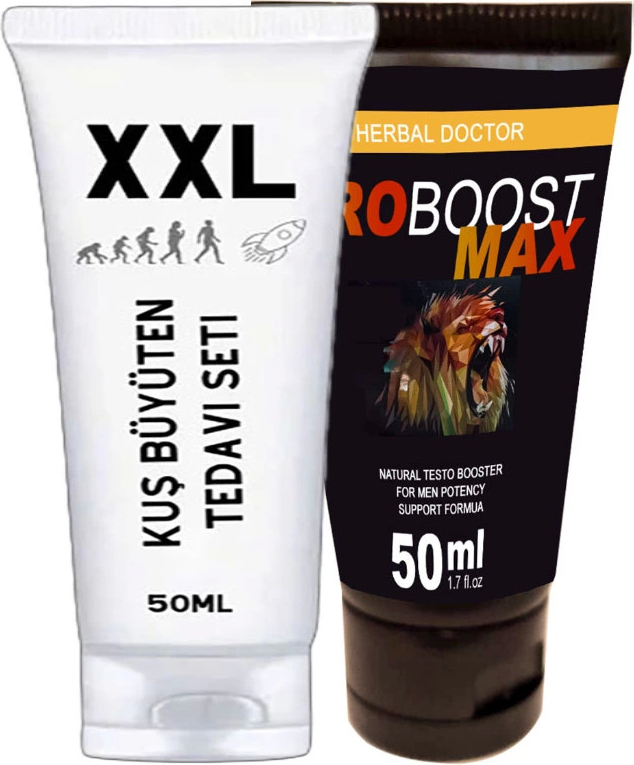 Süper Kuşxxl 50 ml Cream Boyut Kremi + Eroboost Testo 50 ml Erkeklere Özel Krem