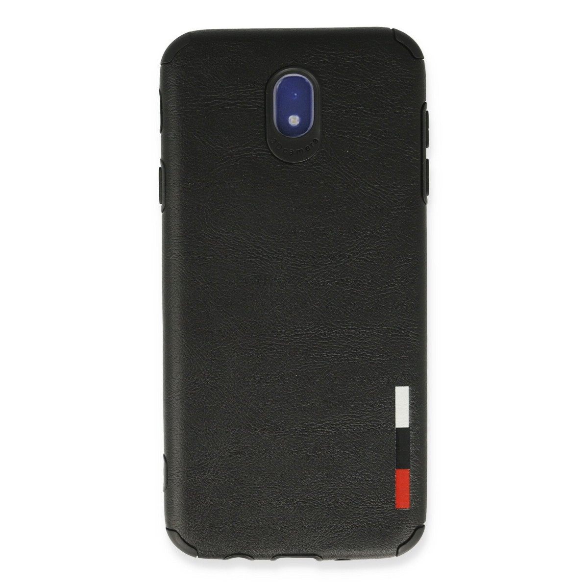 Galaxy J7 Pro / J730 Kılıf Loop Deri Silikon - Siyah