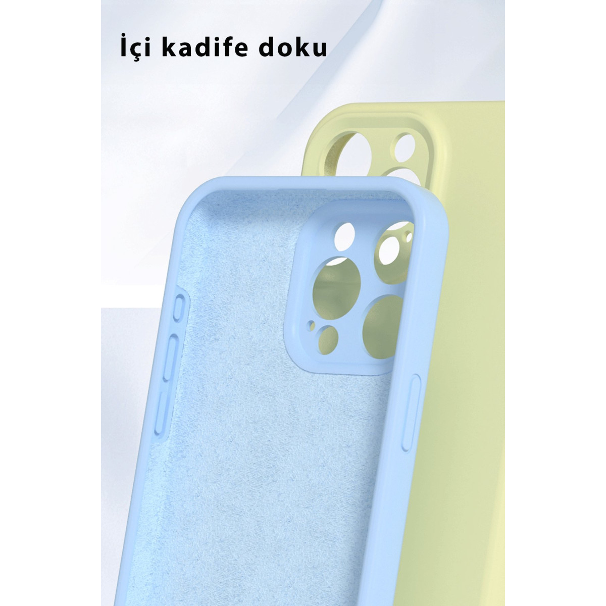iPhone 16 Pro Kılıf Nano içi Kadife Silikon - Mavi — görsel 2