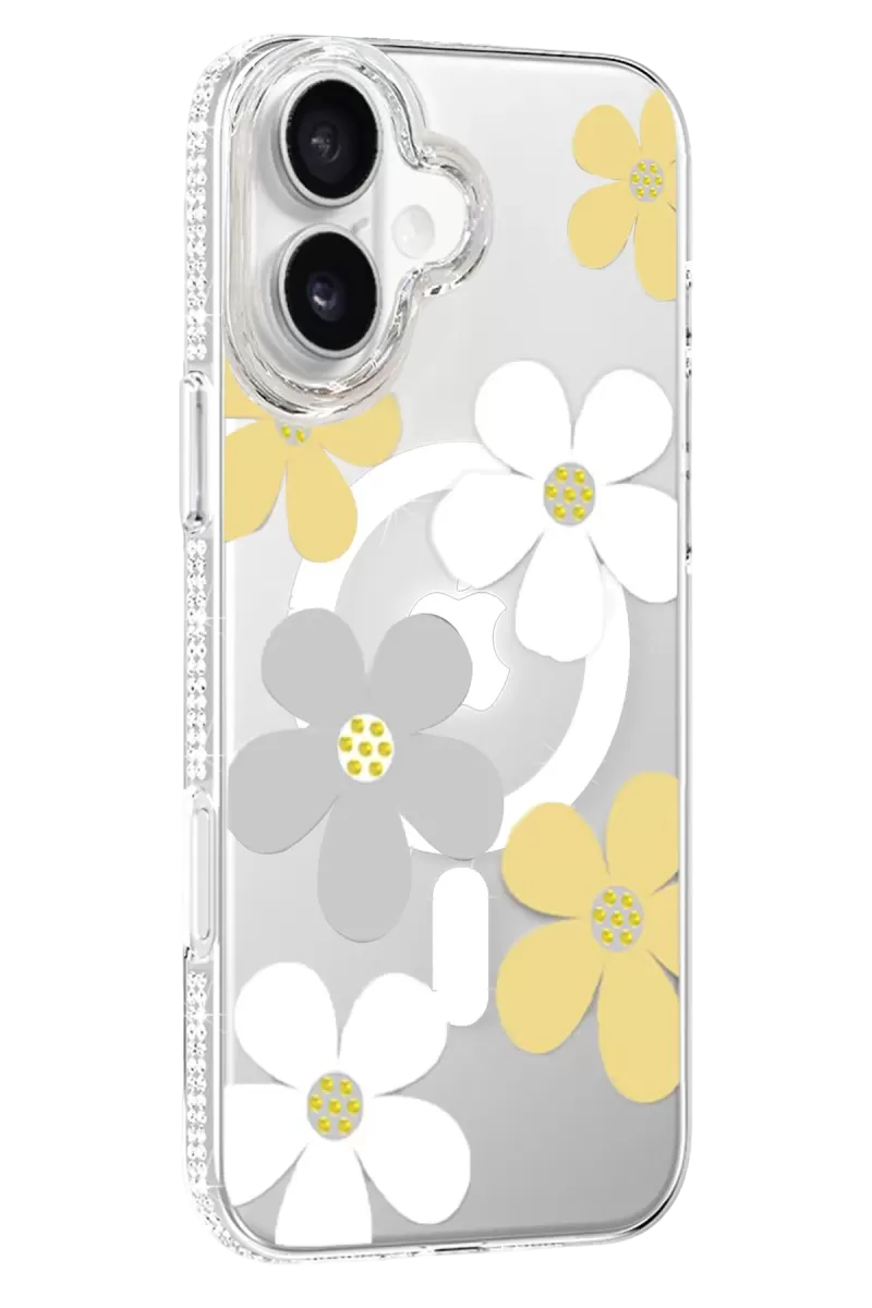 iPhone 16 Floral Magsafe Kapak - Sarı