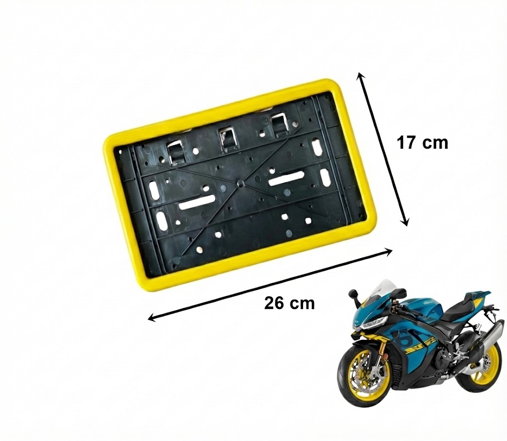 Çerçeveli Dikdörtgen Plakalık Plaka Altlığı Sarı 26X17cm 1 Adet