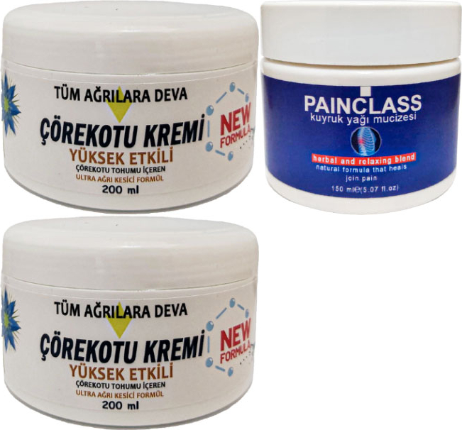 Çörekotu Çörek Otu Kremi White Box 2 Adet 200 ml + Painclass Kuyruk Yağı Kremi 150 ml / Krem Seti
