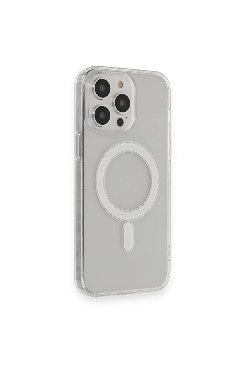 Apple iPhone 14 Pro Max Uyumlu Kılıf Matte Şeffaf Magneticsafe - Şeffaf