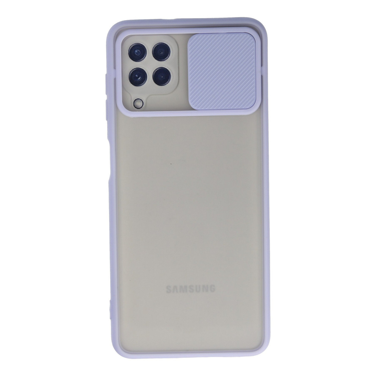 Galaxy A22 Kılıf Palm Buzlu Kamera Sürgülü Silikon - Lila