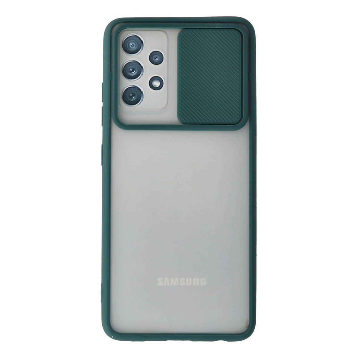 Galaxy A72 Kılıf Palm Buzlu Kamera Sürgülü Silikon - Yeşil
