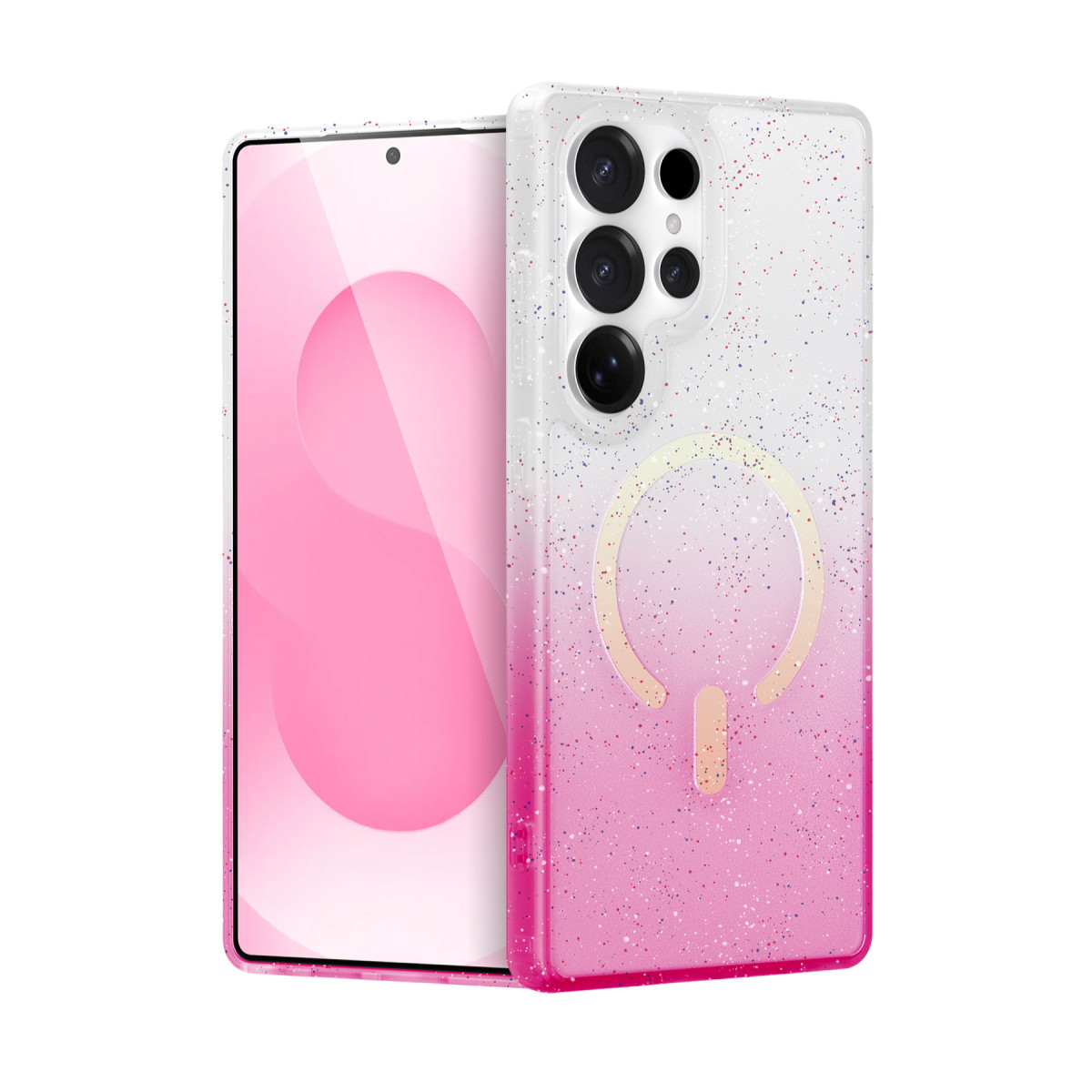 Galaxy S25 Ultra Pummel Shiny Magsafe Kapak - Pembe