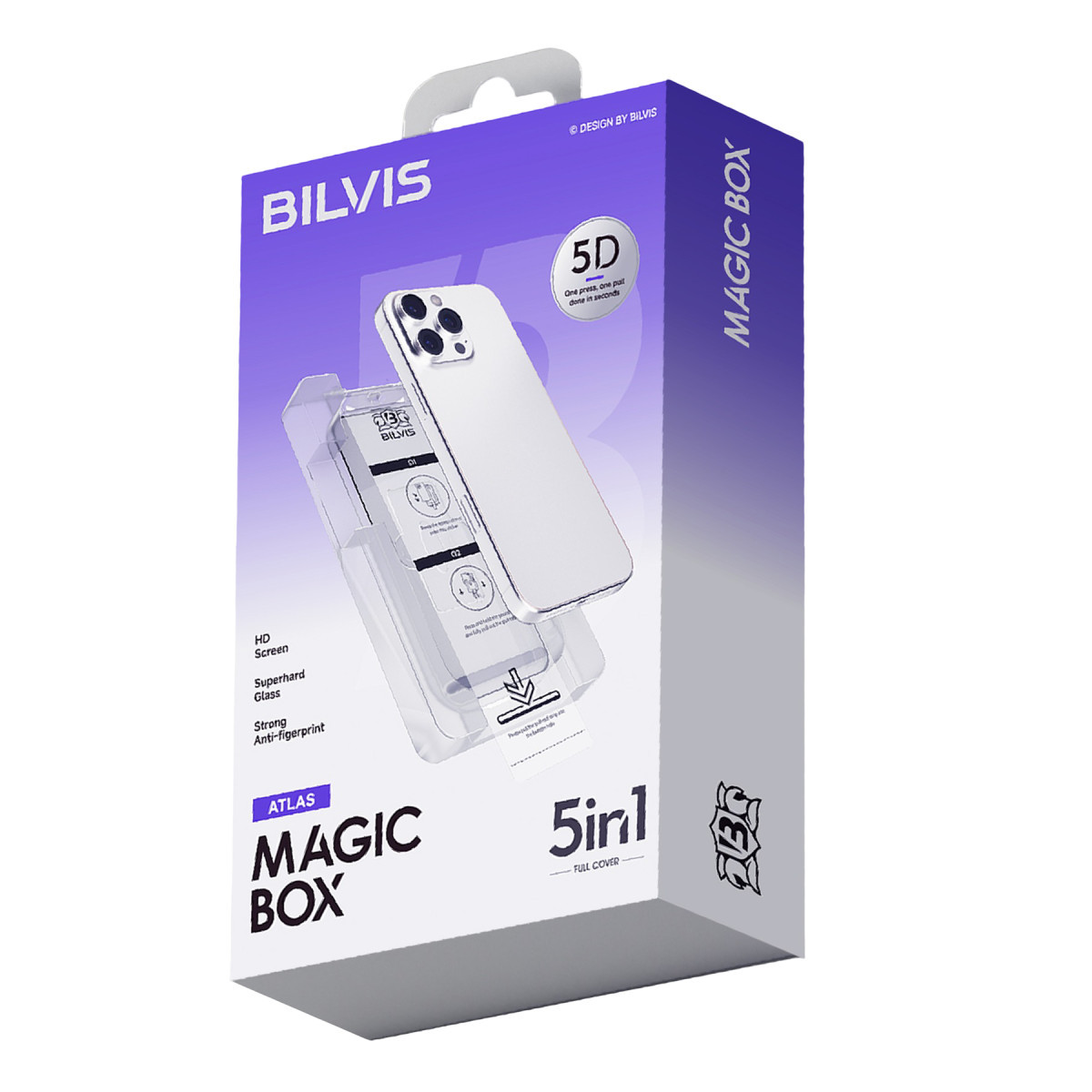 iPhone 16 Bilvis 5in1 3D Magic Cam Ekran Koruyucu - Siyah