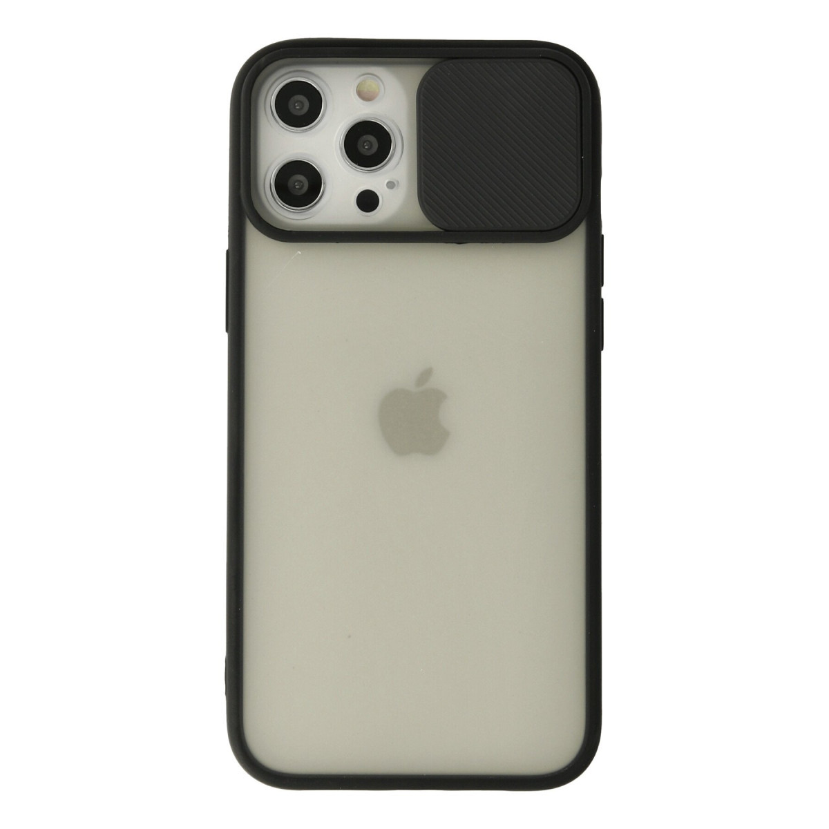 iPhone 12 Pro Max Kılıf Palm Buzlu Kamera Sürgülü Silikon - Siyah