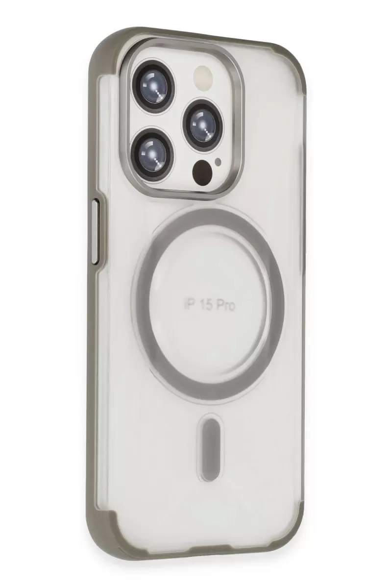 iPhone 15 Pro Hilton Magsafe Kapak - Titan Gri