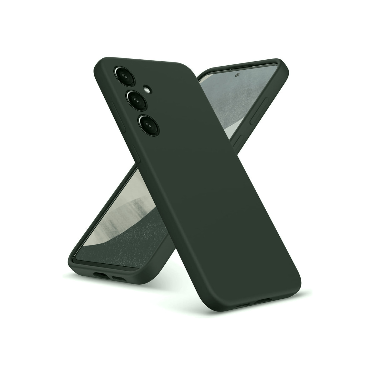 Galaxy A36 Kılıf Nano içi Kadife Silikon - Koyu Yeşil